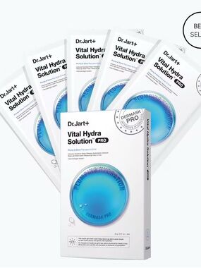 🧡2/$40 Dr. jart+ Vital Hydra Solution Glow Face Mask With Hyaluronic Acid 5 Pack